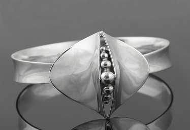 Karl Erik Palmberg Modernist Sterling Bracelet Al… - image 1