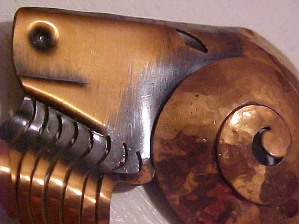 Rebajes Modernist Copper Deco Ram Head Brooch - image 2
