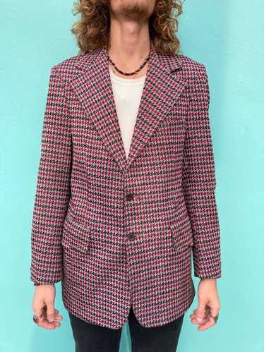 HOUNDSTOOTH PARTIALLY LINED SMALL FIT BLAZER