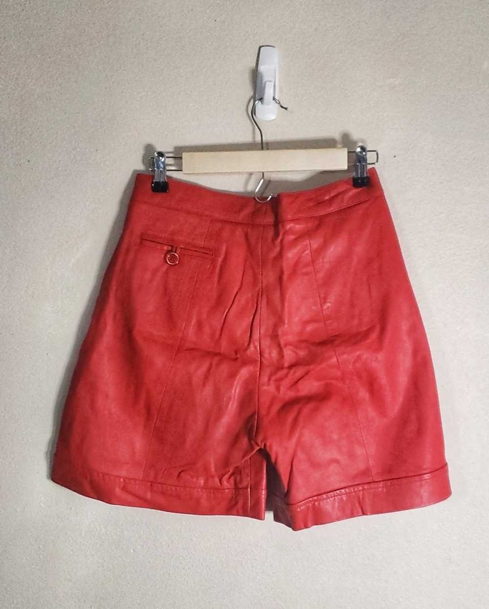 Vintage Vintage 80s Red Leather Shorts - image 4