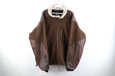 Kuhl, Advokat Full Zip Fleece Jacket Leather Trim Brown