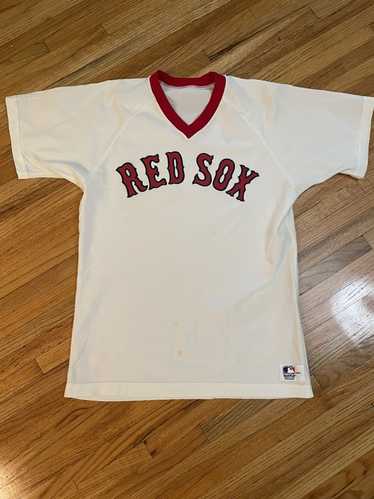 Vintage Sand Knit MLB Red Sox Jersey Off White L Boston Baseball