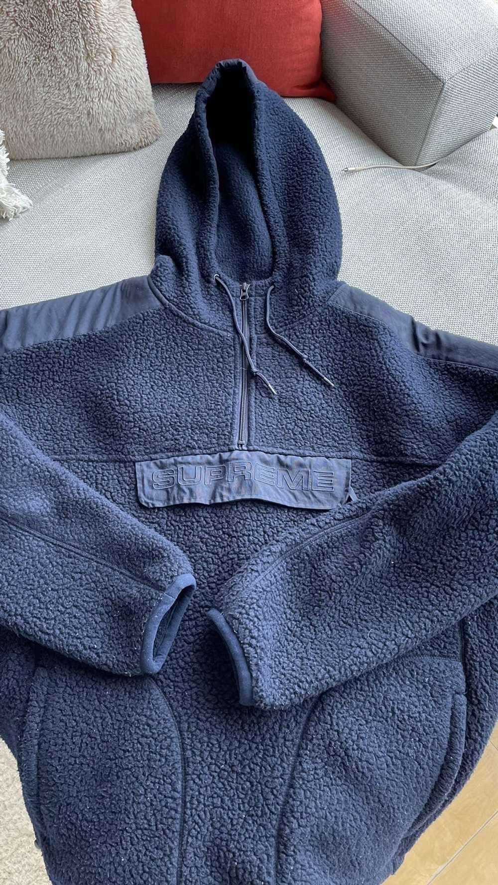 Supreme polartec hooded shop half zip pullover