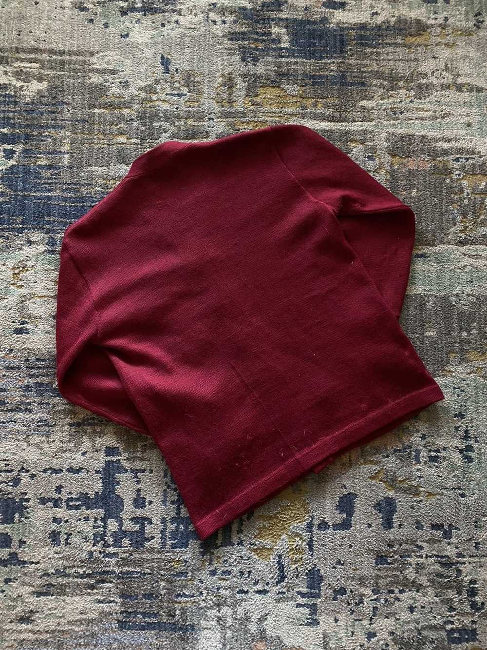 Vintage 1940’s/50’s deep red collegiate cardigan - image 4