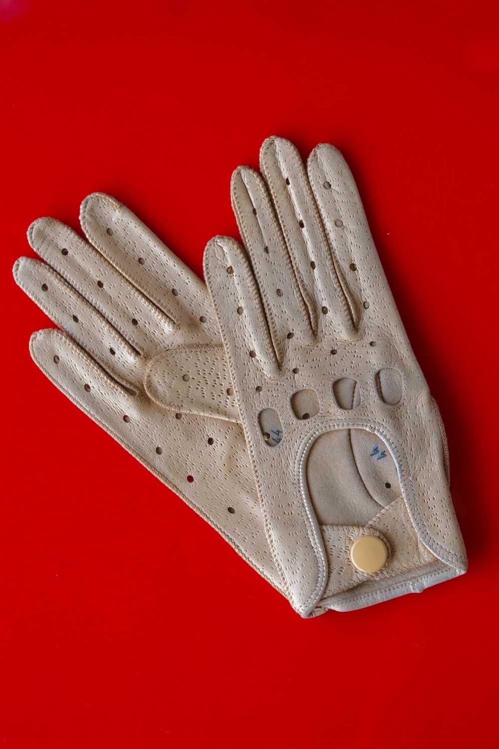 LEATHER Pigskin 70's Driving Gloves - image 3