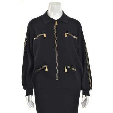 Vintage St. John Sportswear Black/Gold Zipper Swea