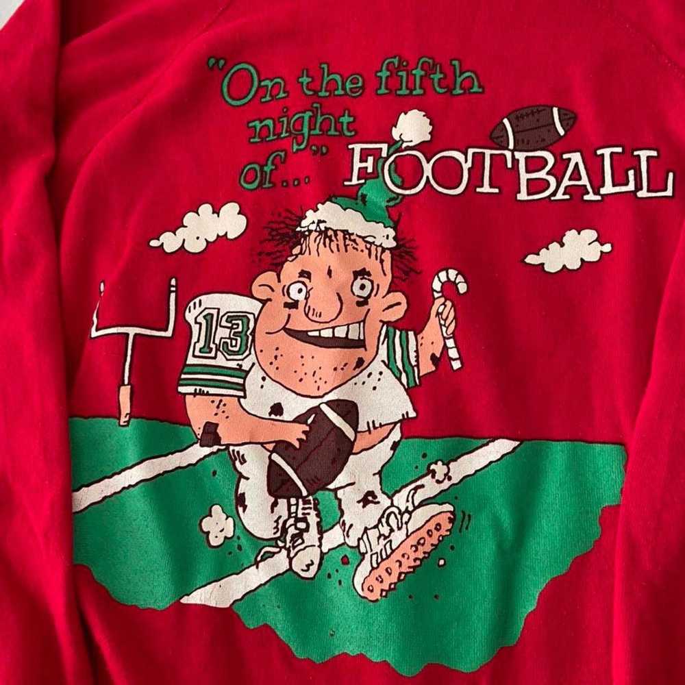 Vintage Vintage Christmas Football Graphics Red S… - image 4