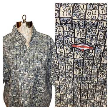 90s GOTCHA all over abstract print button down sh… - image 1