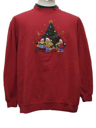 Bobbie Brooks Woman Christmas Santa Sweatshirt Embroidered Woman Size 22 24  Preowned Vintage 