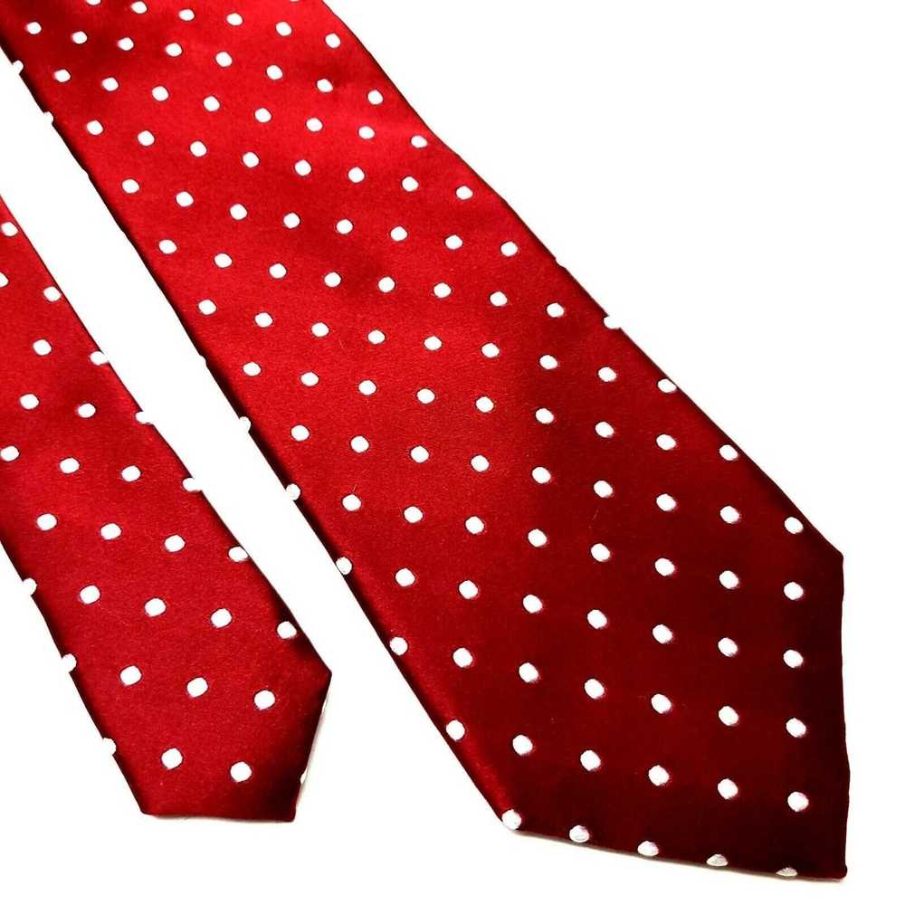 Paul Fredrick Paul Fredrick Silk Tie Woven Red Po… - image 1