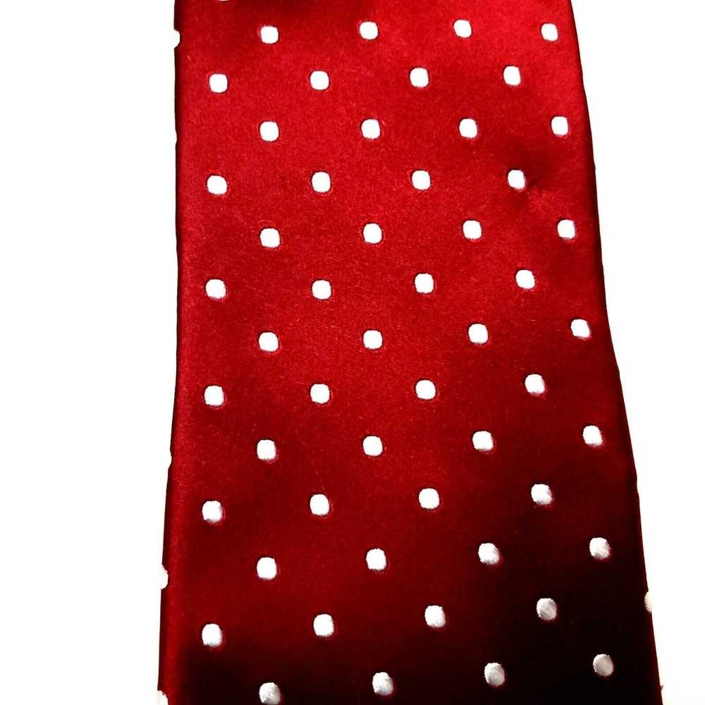 Paul Fredrick Paul Fredrick Silk Tie Woven Red Po… - image 2
