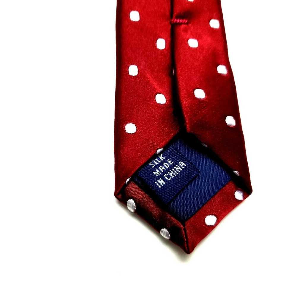 Paul Fredrick Paul Fredrick Silk Tie Woven Red Po… - image 4