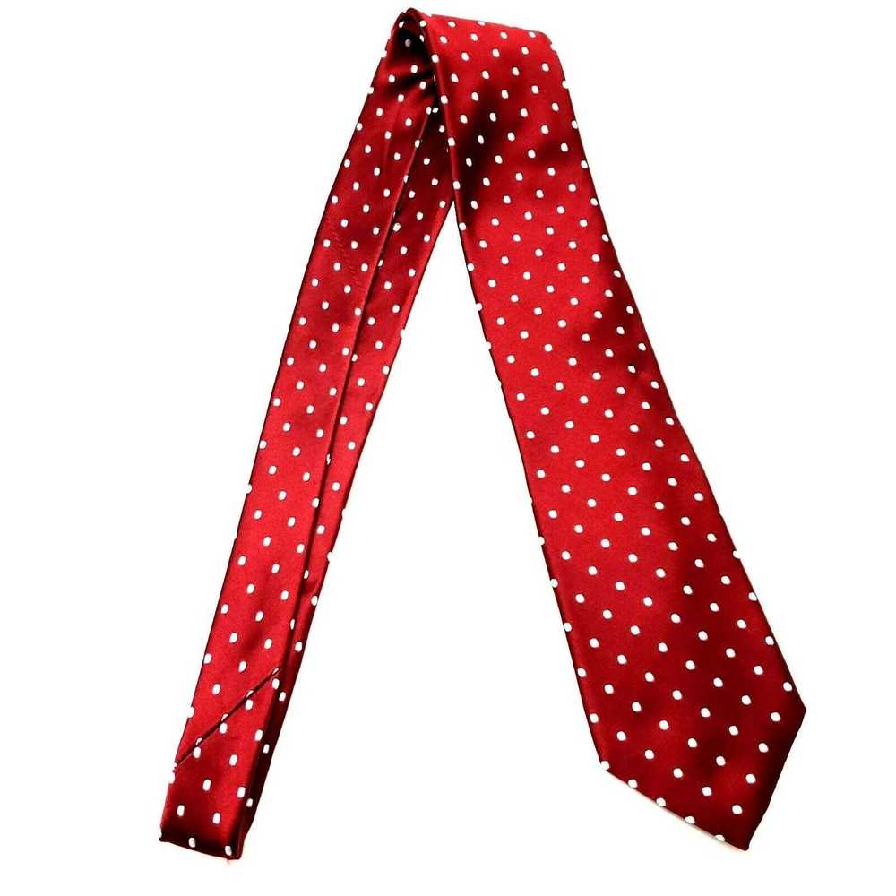 Paul Fredrick Paul Fredrick Silk Tie Woven Red Po… - image 6