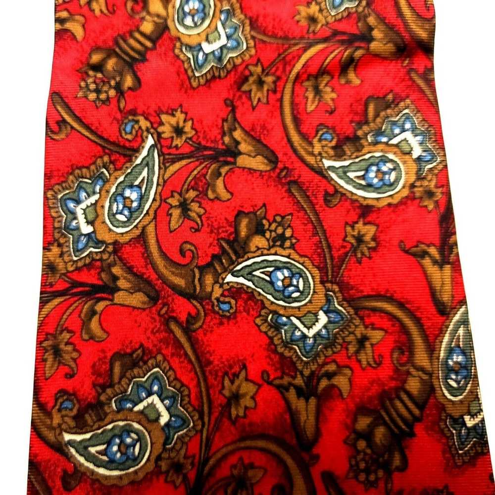 Givenchy Givenchy Silk Tie Print Red Paisley Wide - image 2