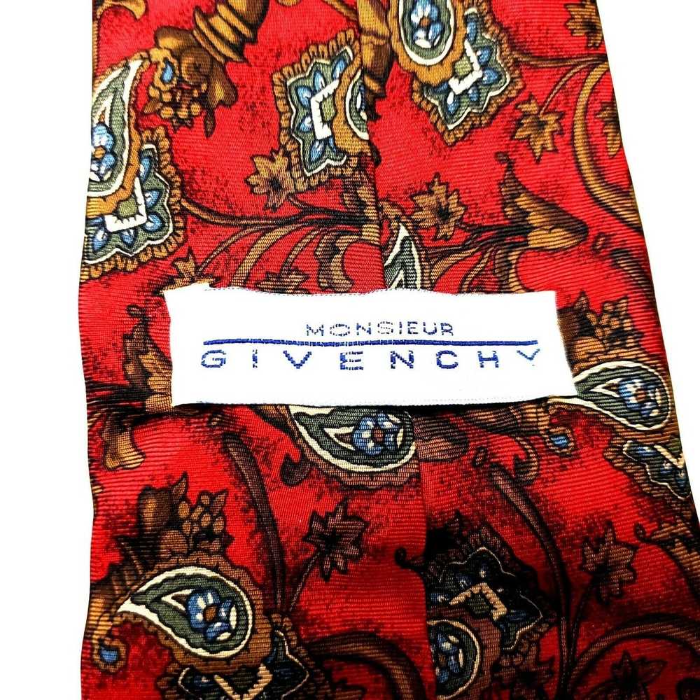 Givenchy Givenchy Silk Tie Print Red Paisley Wide - image 3