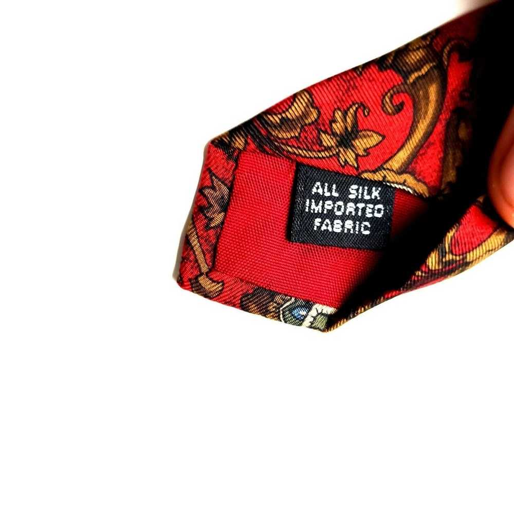 Givenchy Givenchy Silk Tie Print Red Paisley Wide - image 4