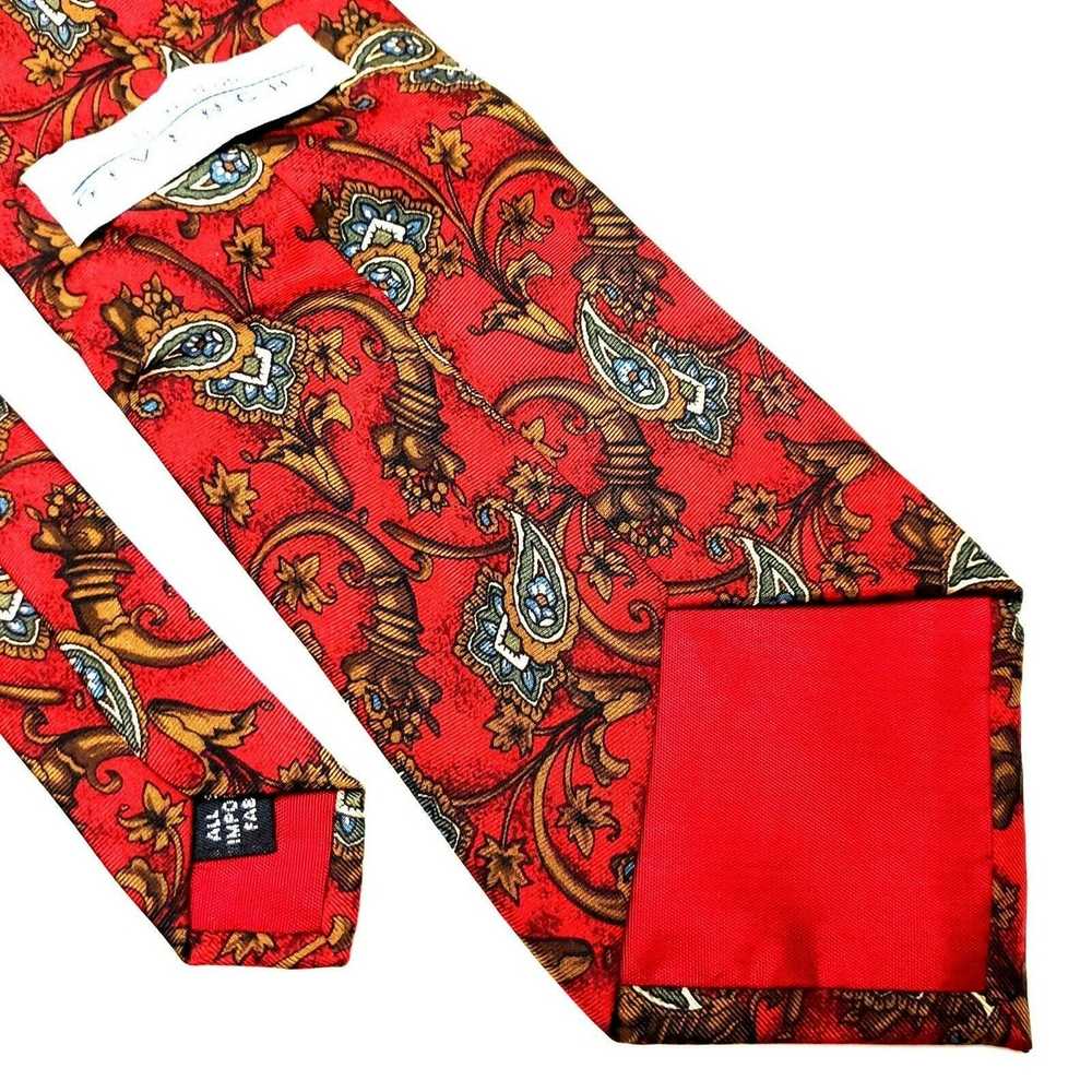 Givenchy Givenchy Silk Tie Print Red Paisley Wide - image 5