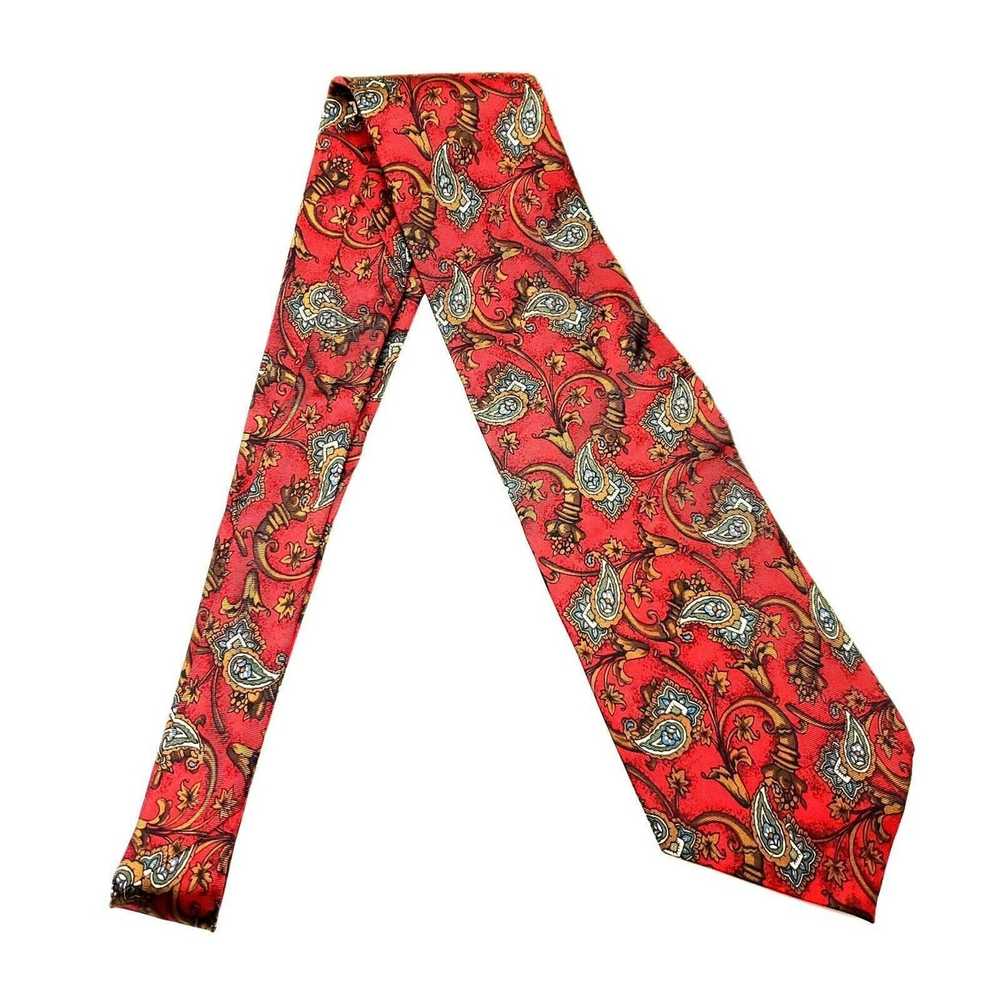 Givenchy Givenchy Silk Tie Print Red Paisley Wide - image 6