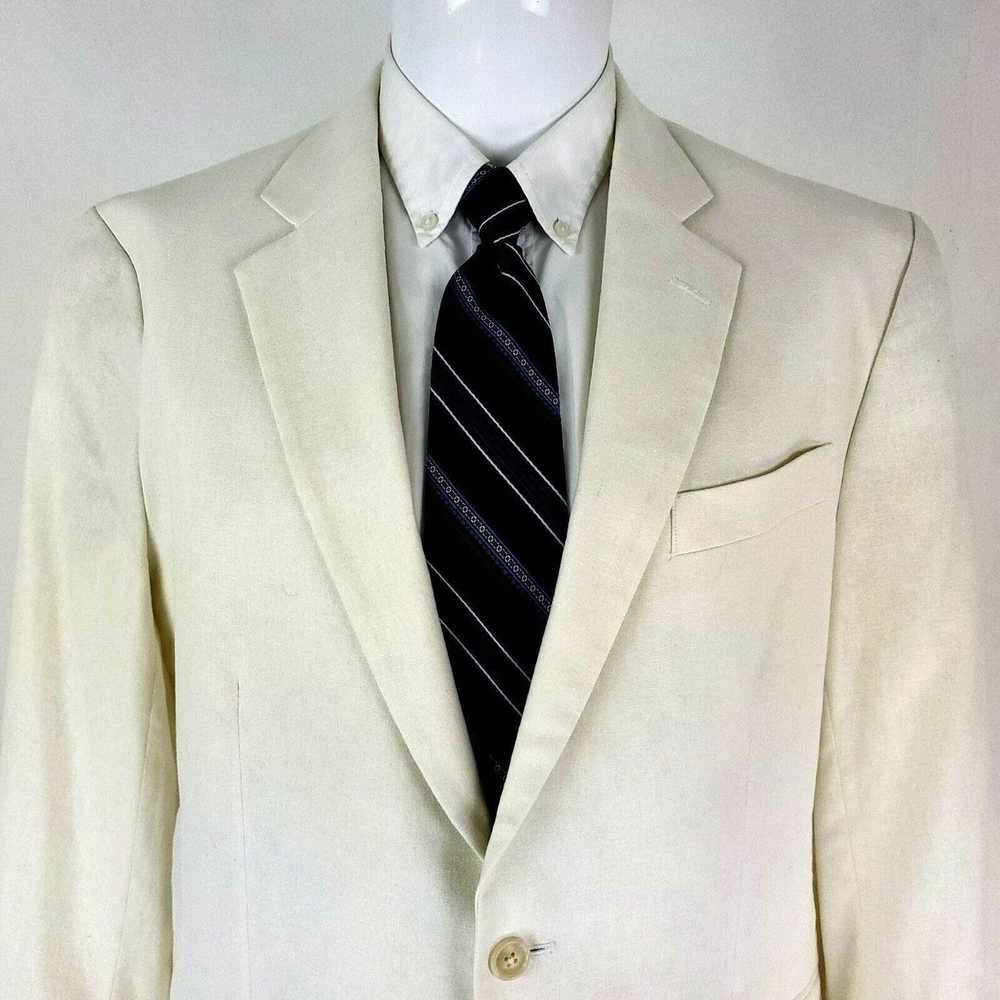 Stafford Stafford Linen Cotton 2 Button Blazer 42… - image 1