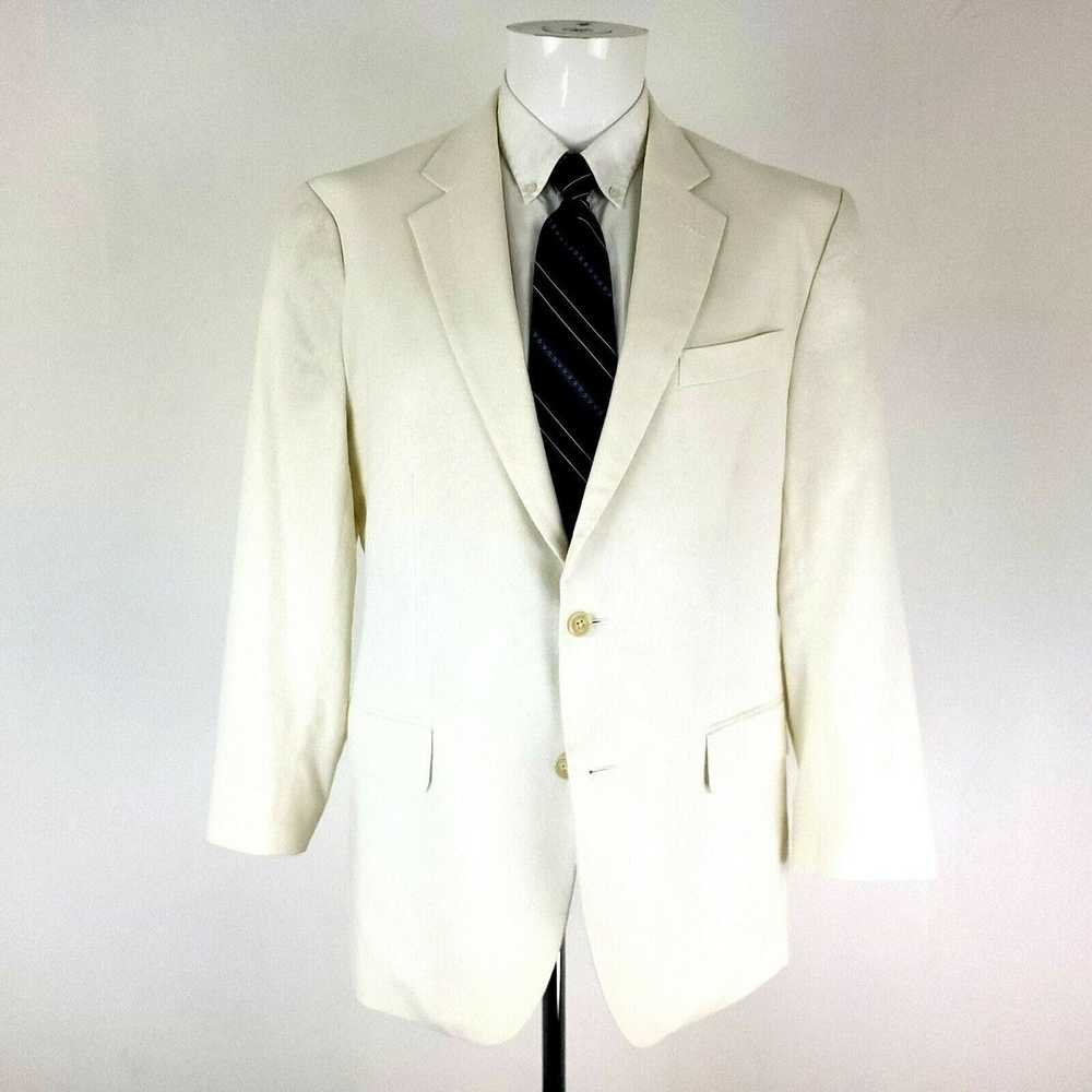 Stafford Stafford Linen Cotton 2 Button Blazer 42… - image 3