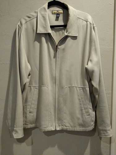 Tommy Bahama 100% Silk Zip Front Jacket