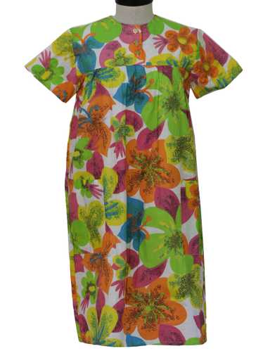 1960's Partial Label Mod Pow Flower Dress - image 1