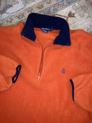 Nautica × Vintage VTG 90s Orange Black Pullover Ha