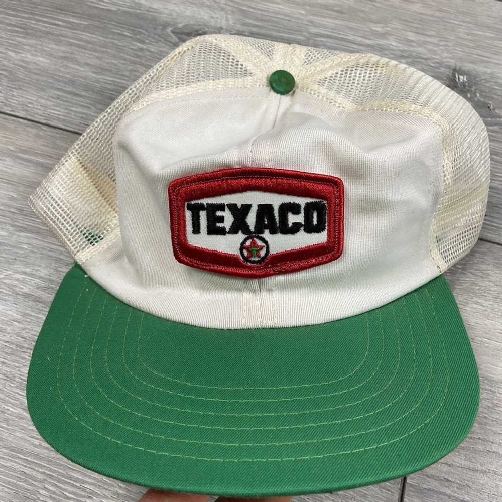Hat × Trucker Hat × Vintage Vintage Texaco patch … - image 1