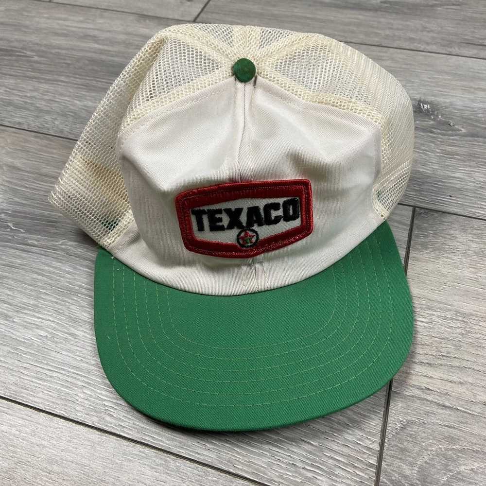Hat × Trucker Hat × Vintage Vintage Texaco patch … - image 3