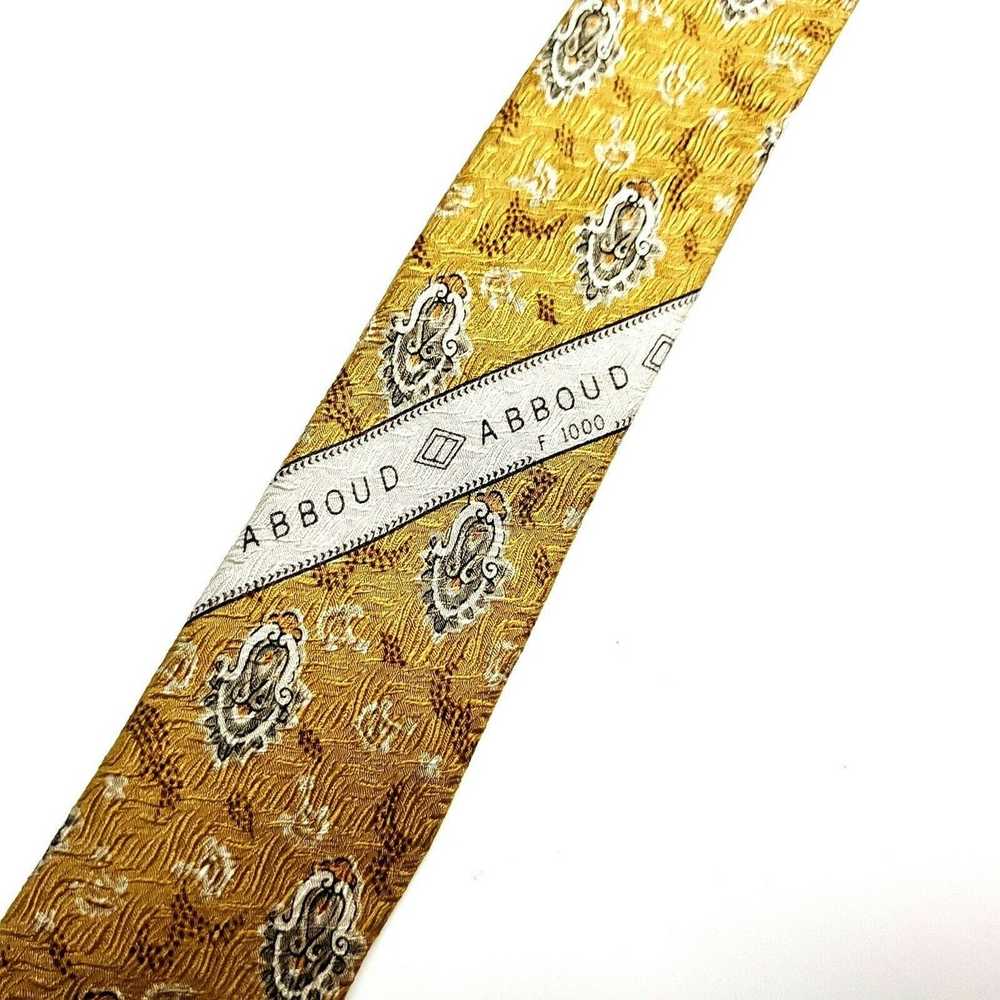 Joseph Abboud Joseph Abboud Silk Tie Print Tan Wi… - image 3