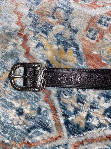 RARE 1980's YVES SAINT LAURENT Brass Leather Belt TAN/WHITE YSL Med 29-31  4974 on eBid United States