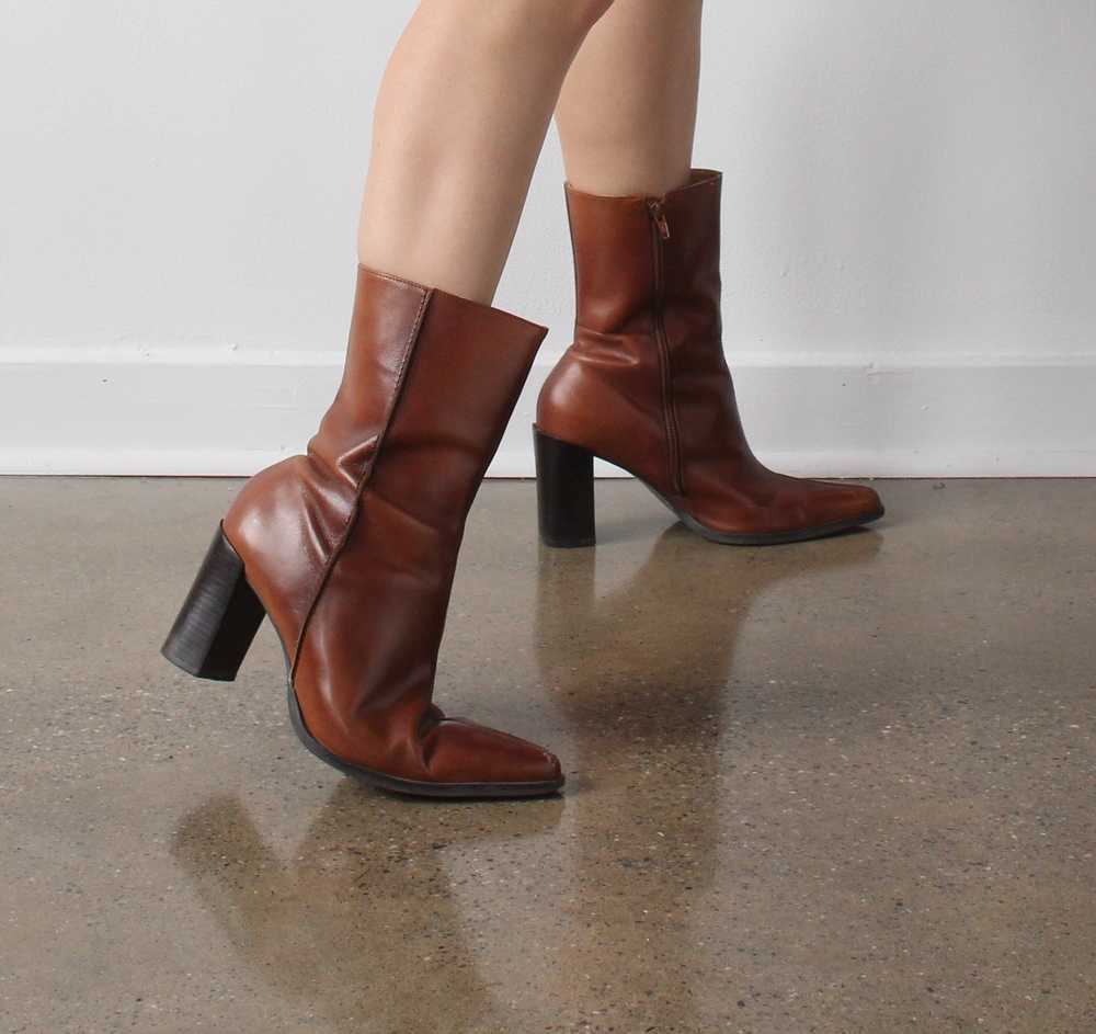 Vintage Cognac Pointed Toe Boots - 9 - image 1