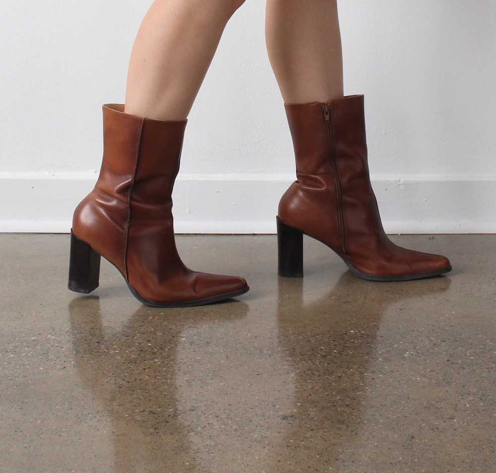 Vintage Cognac Pointed Toe Boots - 9 - image 3