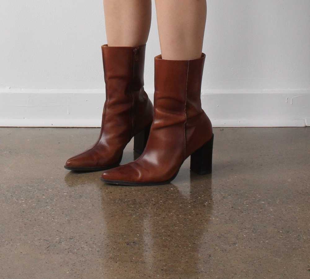 Vintage Cognac Pointed Toe Boots - 9 - image 4