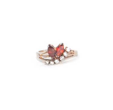 925 Sterling Silver Marquise Pair Ring - image 1