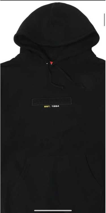 Supreme embossed store logo hoodie ss18