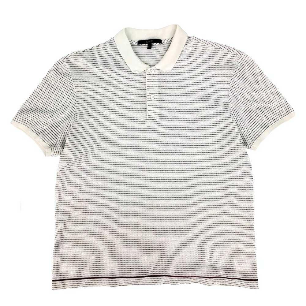 Gucci GUCCI Mens White Cotton Polo T-Shirt w Sign… - image 4
