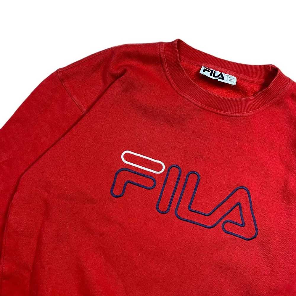 Fila × Vintage Vintage red boxy big logo fila cre… - image 2