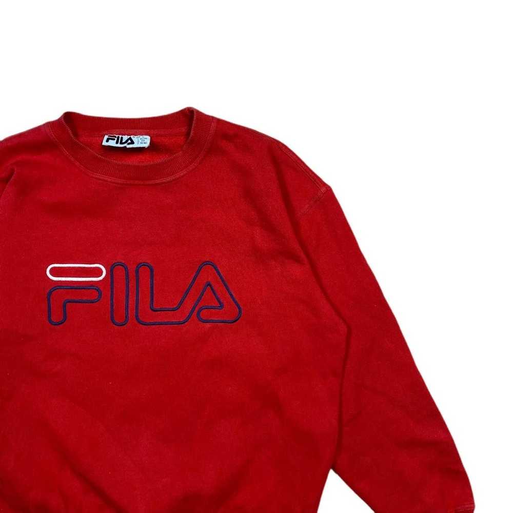 Fila × Vintage Vintage red boxy big logo fila cre… - image 3