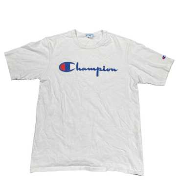 Champion × Vintage Velvet Logo Spellout T-Shirt - image 1