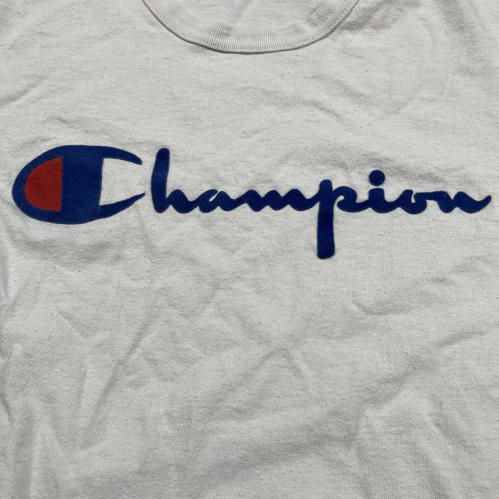 Champion × Vintage Velvet Logo Spellout T-Shirt - image 3