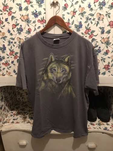 Anvil × Vintage Vintage 90s Wolf T-shirt