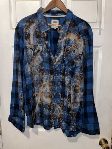 Levi's NFL Detroit Lions Western Shirt Flannel Plaid Snap Mens Size M