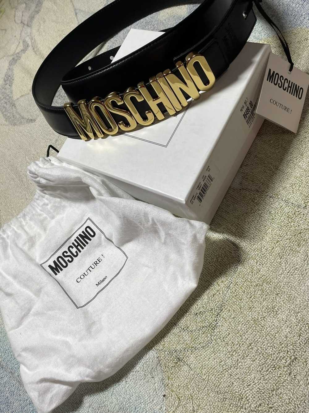 Moschino Moschino Black Belt with Gold Moschino b… - image 3