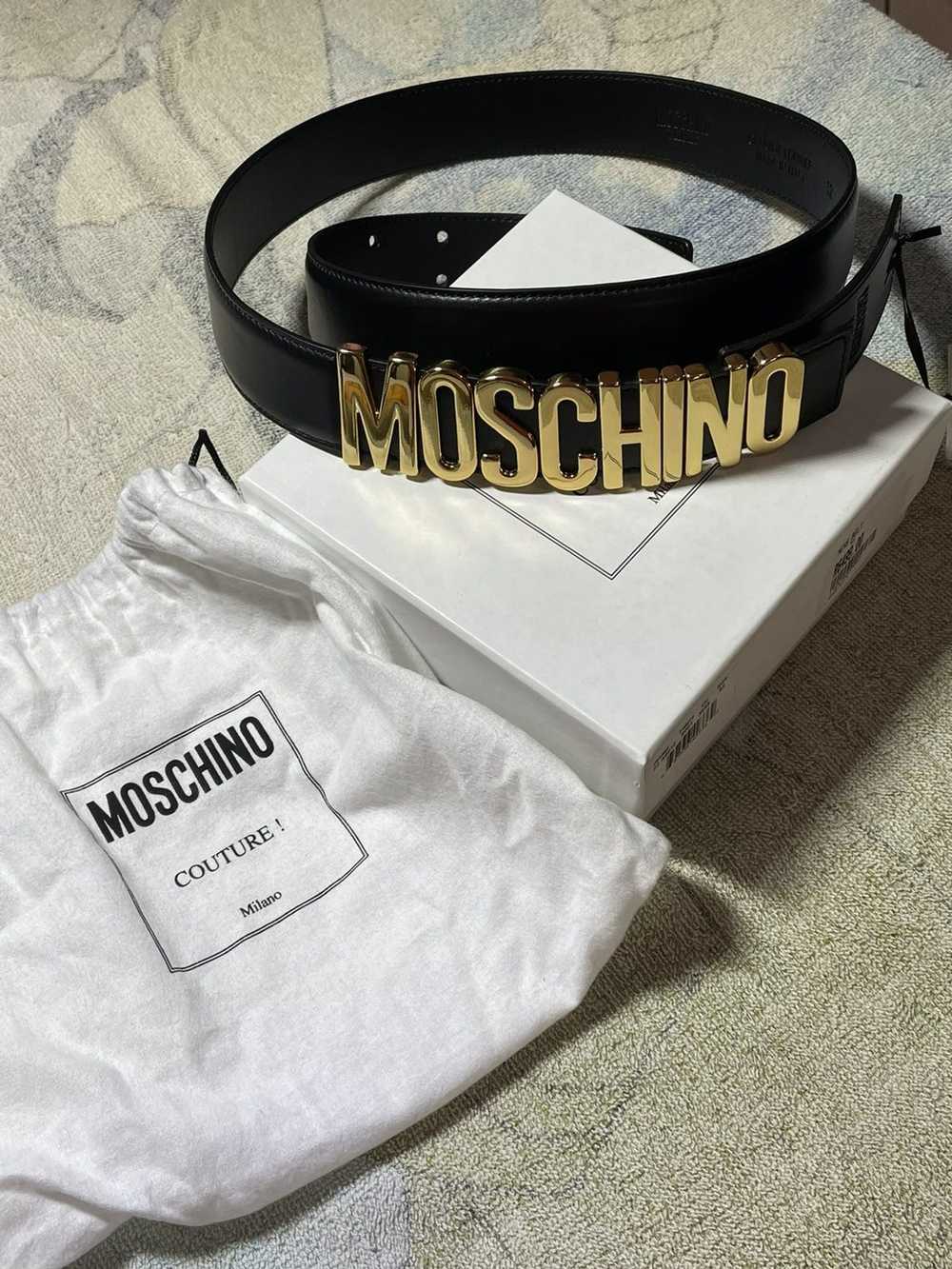 Moschino Moschino Black Belt with Gold Moschino b… - image 6