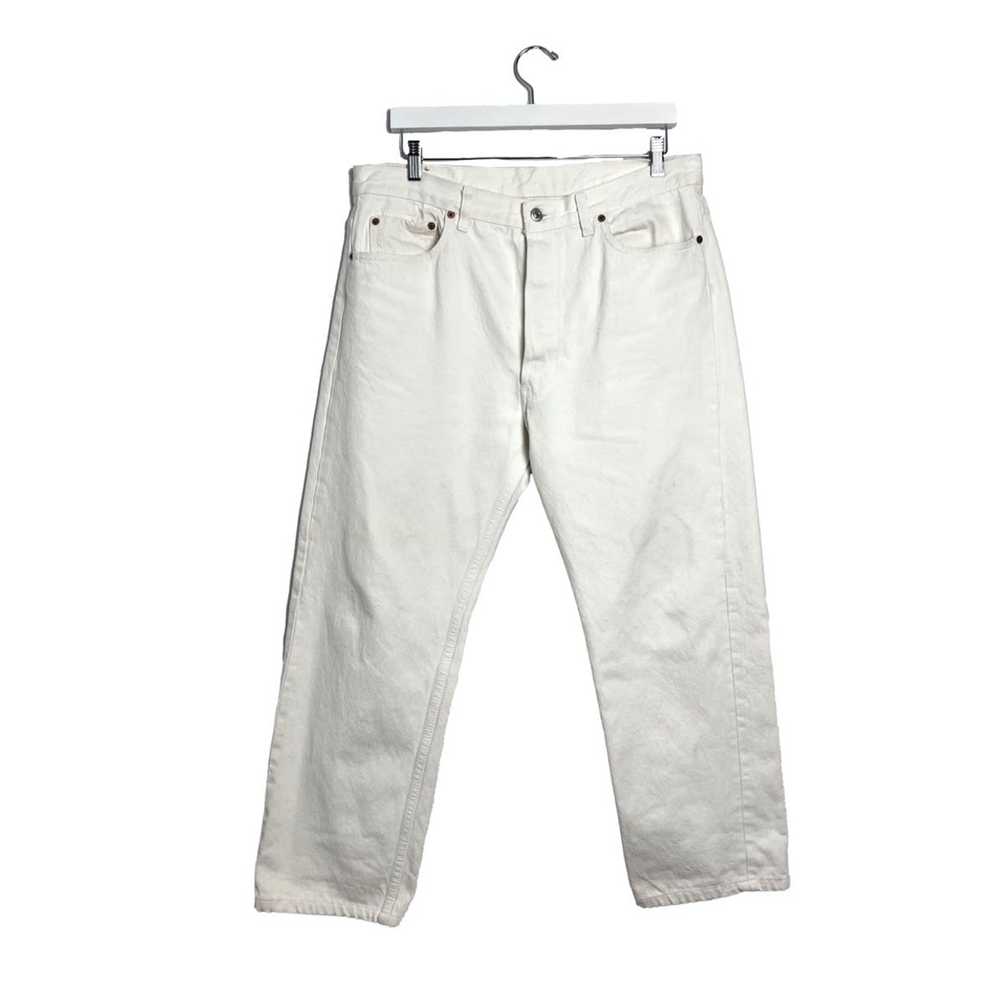 Levi's × Vintage Levi's 501 White Denim Jeans - image 1