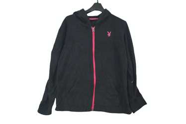 Playboy × Vintage Rare!! Hoodie Zipper Playboy Sm… - image 1