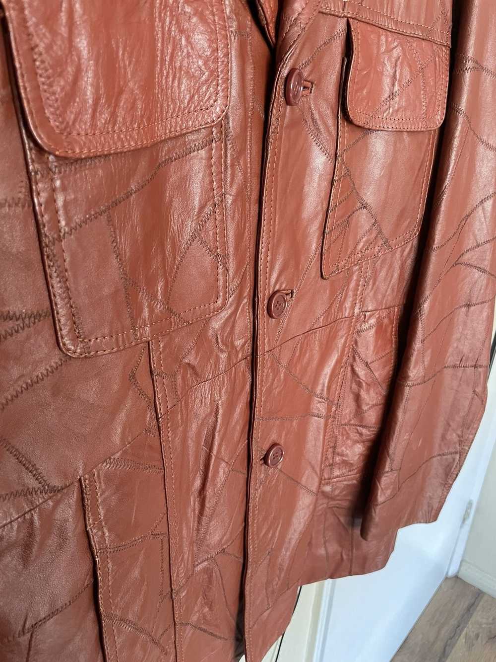 Genuine Leather Vintage Cowboy Leather Jacket - image 3