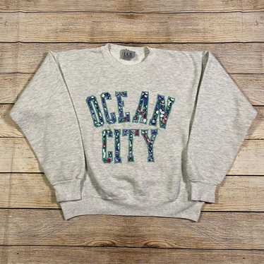 Vintage Vintage 1990s Ocean City Floral Crewneck … - image 1