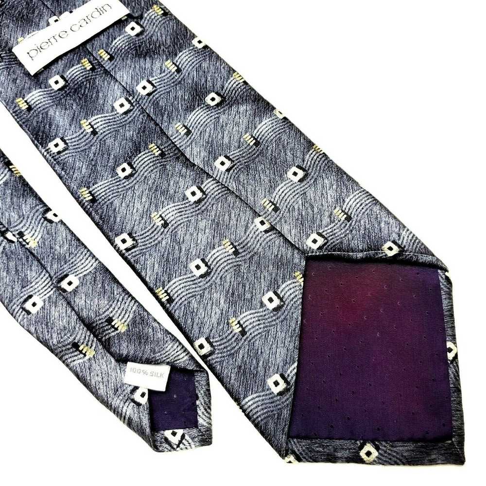 Pierre Cardin Pierre Cardin Silk Tie Print Gray W… - image 5